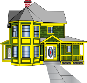 Green And Yellow House Clip Art